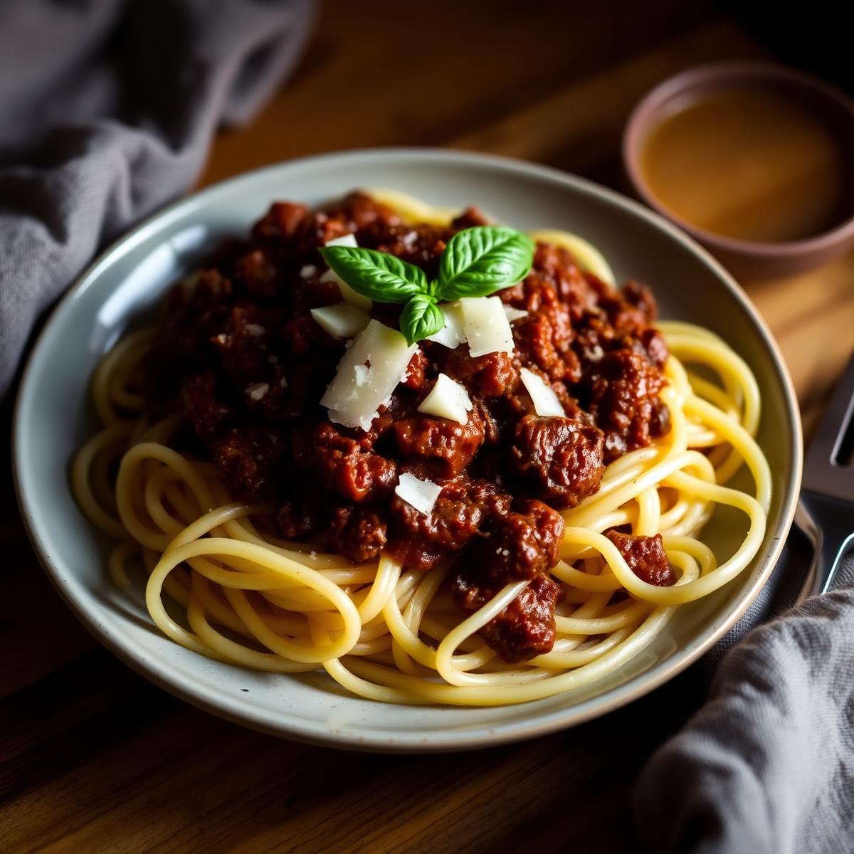Slow-Simmered Bolognese over Spaghetti Squash