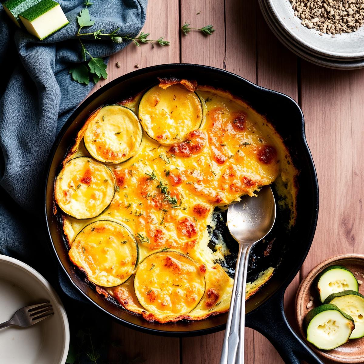 Cheesy Zucchini Gratin