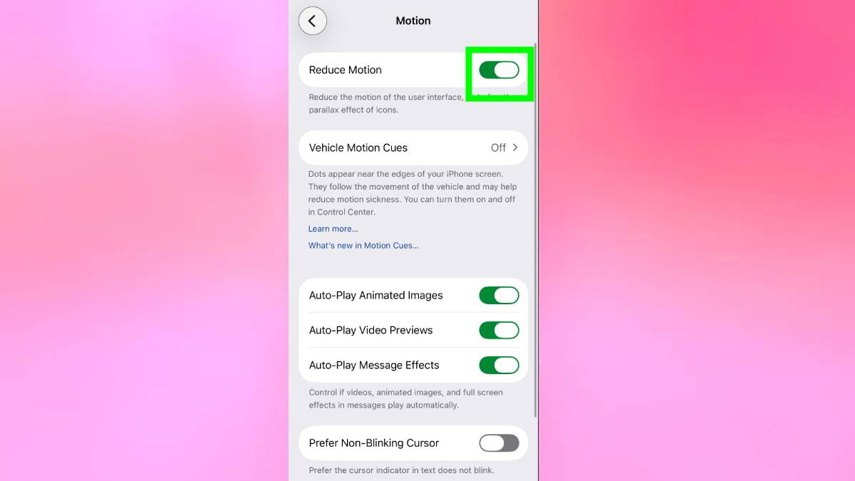 Limit movement on iPhone iOS 26.4