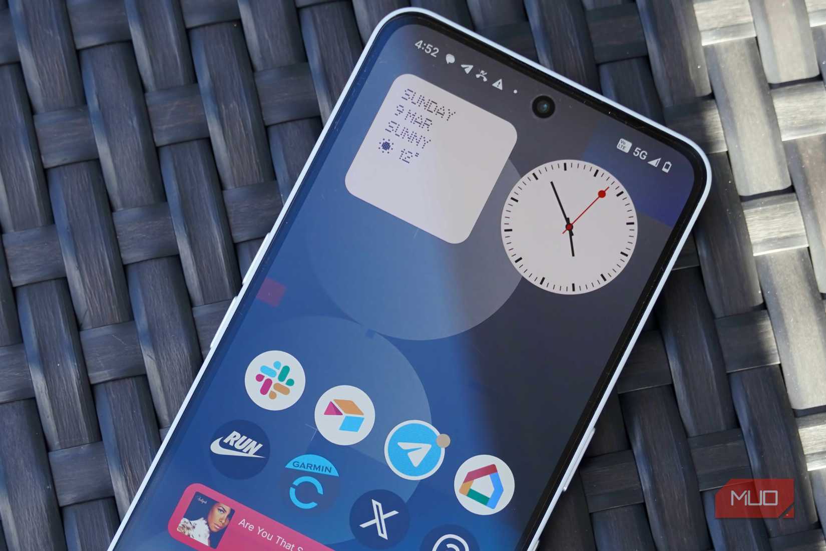 The Nothing Phone 3a is connected to 5G on an unsupported AT&T network. 