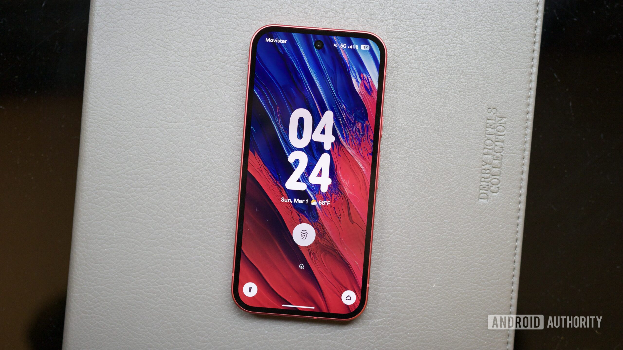 The Pixel 10a shows off its lock screen.