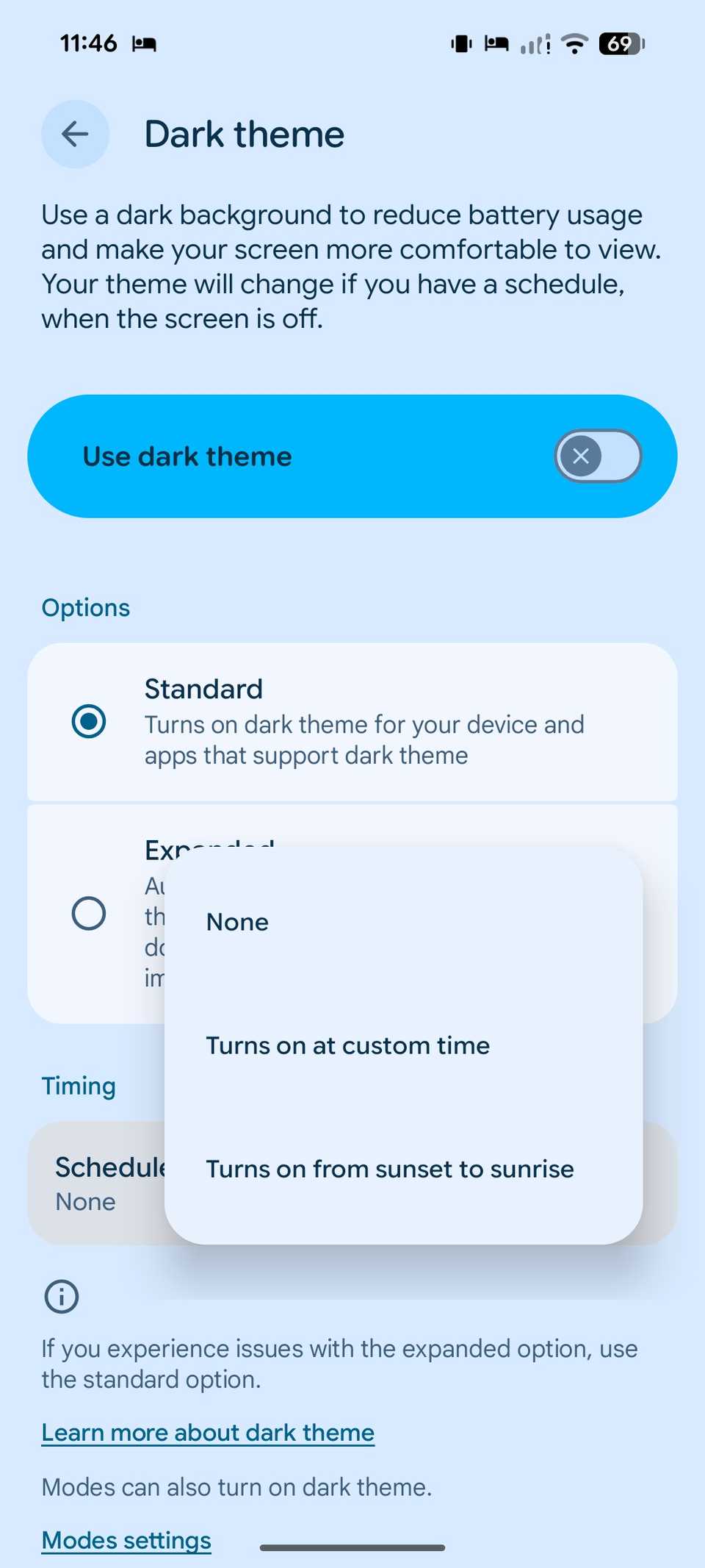 customize dark mode on Pixel