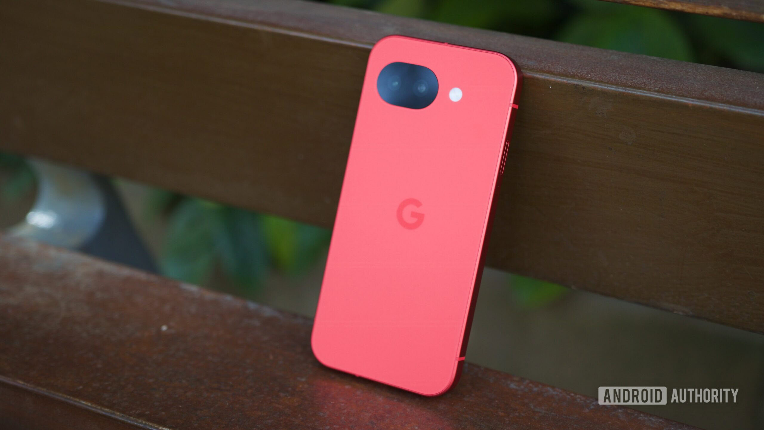 Google Pixel 10a in its Berry color.