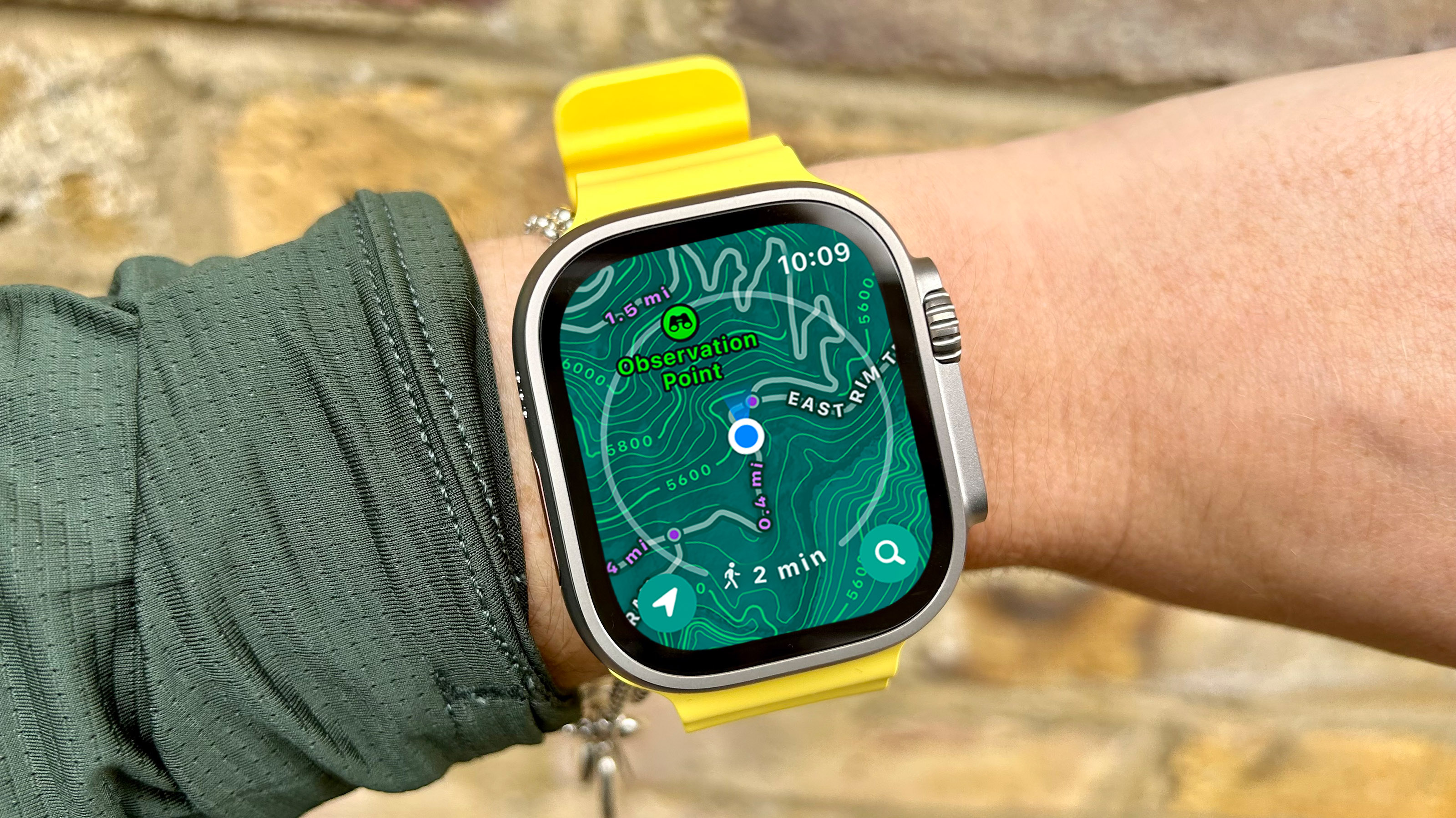 The Apple Watch Ultra on the right hand side features a new Maps view for hikers.