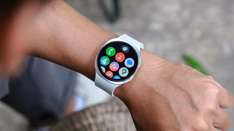 A person wearing a Galaxy Watch