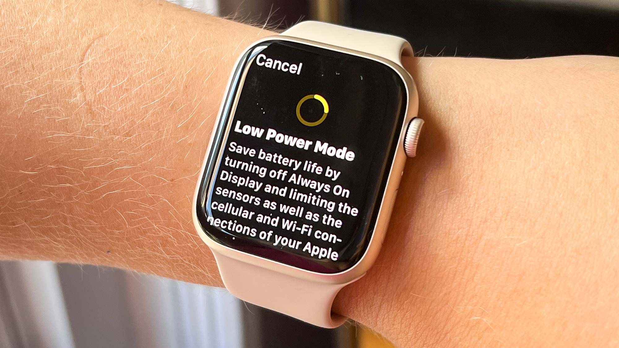 Apple Watch Series 8 is shown on the wrist